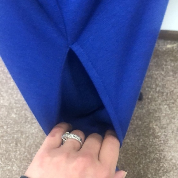 NWT Simply Noelle blue lace shift pocketed midi dress size large - Picture 7 of 15